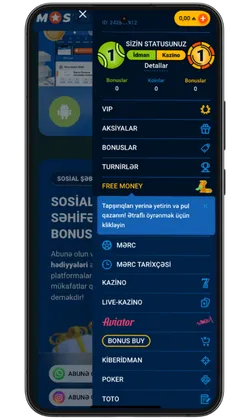 Bonus və Turnirlər Bölməsi