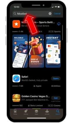 iOS Mostbet