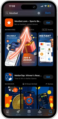 Download Mostbet app for iOS