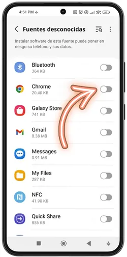 Habilitar fuentes desconocidas en la configuración de Android