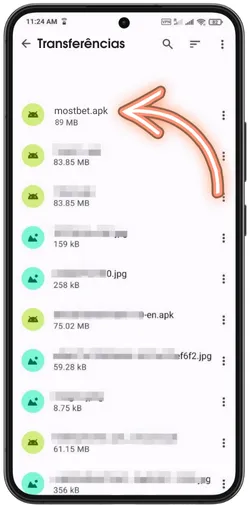 Localizar pasta de downloads e ficheiro APK