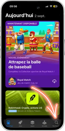 Sélectionnez l'onglet Recherche dans l'App Store