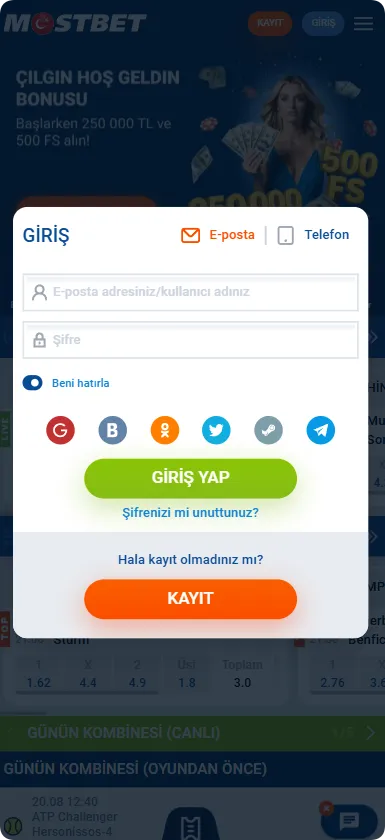Kullanıcı Giriş Ekranı