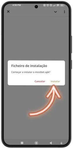 Confirmar instalação tocando no botão de instalação