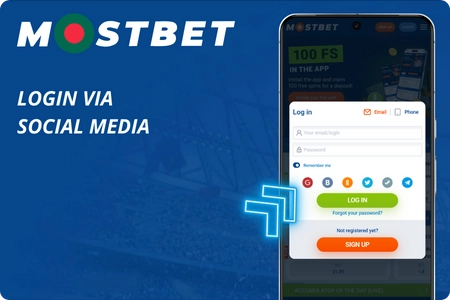 Mostbet login via Social Media