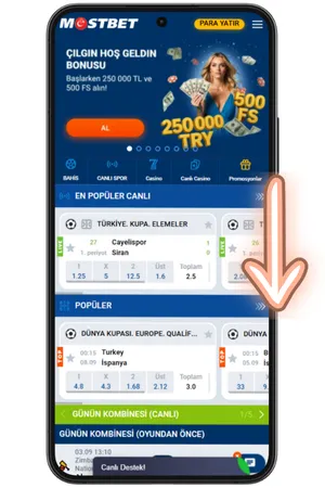 Resmi Mostbet web sitesine gidin