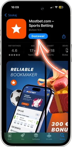 Pobierz aplikację Mostbet na iPhone