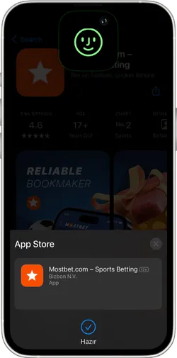 Face ID, Touch ID və ya parol ilə yükləməni təsdiqləyin
