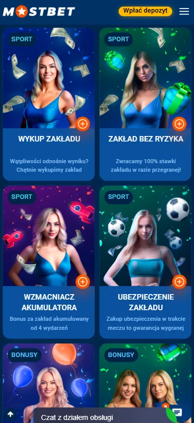 Strona z bonusami i promocjami